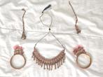 Sieraden Indiase set roze 5 delig, Overige materialen, Gebruikt, Ophalen of Verzenden, Roze
