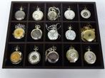 A6077. Unieke collectie van 16 zakhorloges inclusief opbergb, Sieraden, Tassen en Uiterlijk, Horloges | Antiek, Ophalen of Verzenden