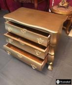 Buikkast goud vintage klassiek houten kast met 3 lades, Ophalen, Gebruikt, 50 tot 100 cm, Minder dan 100 cm
