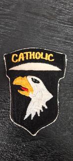 Mouwembleem 101st Airborne Division Screaming Eagles Catholi, Ophalen of Verzenden, Landmacht, Amerika, Embleem of Badge