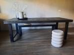 Stoere tafel van Maison Manon sober industrieel japandi, Huis en Inrichting, Tafels | Eettafels, 200 cm of meer, Zo goed als nieuw