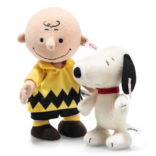 2024 Steiff 356070 Snoopy and Charlie Brown, 15cm + 21cm., Verzamelen, Beren en Cherished Teddies, Nieuw, Stoffen beer, Steiff