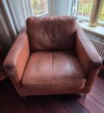 Leren fauteuil, Huis en Inrichting, Fauteuils, Ophalen, Gebruikt, 75 tot 100 cm, Leer