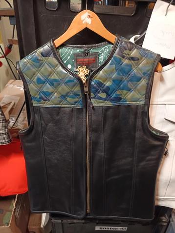 Leren Biker Vest met Ritsen - Verstelbaar beschikbaar voor biedingen