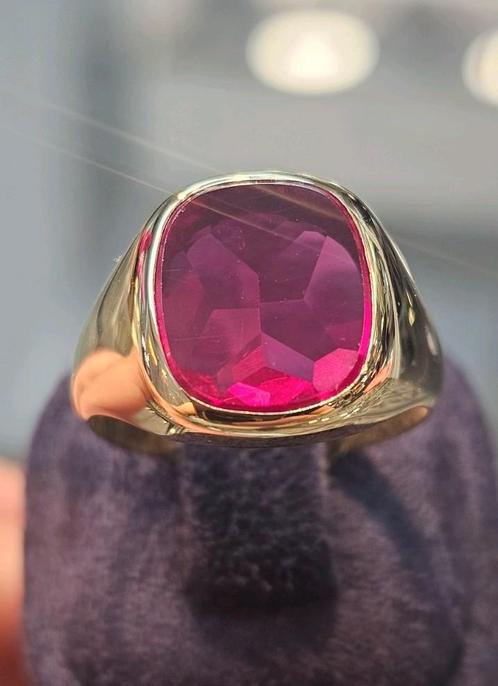 Prachtige 14k gouden ring met Robijn steen, Sieraden, Tassen en Uiterlijk, Ringen, Zo goed als nieuw, Heer, 17 tot 18, Goud, Ophalen of Verzenden