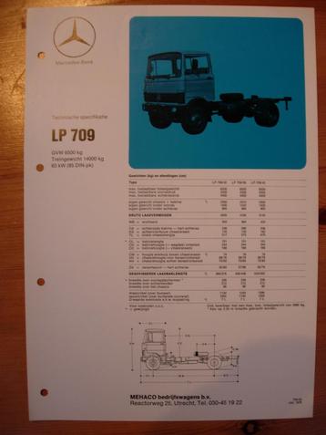 Mercedes LP 709 Technische Specificatie folder 1978 LP709 beschikbaar voor biedingen