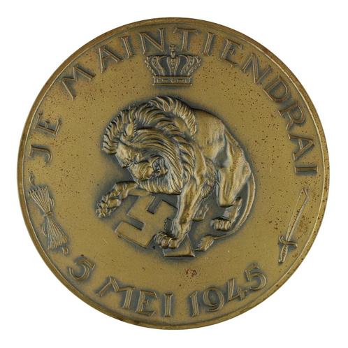 Penning Ludwig Oswald Wenckebach : Bevrijding, 1945, Postzegels en Munten, Penningen en Medailles, Brons, Nederland, Verzenden