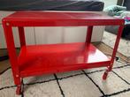 Bijzettafeltje rood, Ophalen, Minder dan 55 cm, Gebruikt, Metaal of Aluminium