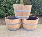 (VADERDAG)ACTIE!! Halve wijnvaten - bloembak - tuindecoratie, Tuin en Terras, Bloembakken en Plantenbakken, Ophalen, Tuin, Rond