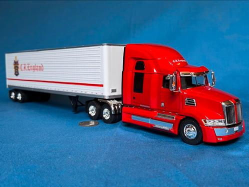 Western Star 4900 & lange ‘53 trailer! Nieuw & doos! KIJK!, Hobby en Vrije tijd, Modelauto's | 1:50, Nieuw, Bus of Vrachtwagen