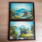 2 schilderijen olieverf Azie, Antiek en Kunst, Ophalen of Verzenden