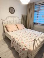 Stalen Bed - Romantische Stijl, Huis en Inrichting, Slaapkamer | Bedden, Ophalen, Wit, Tweepersoons, Zo goed als nieuw