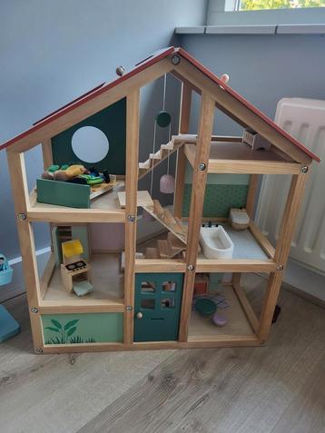 Houten Poppenhuis Hema - Incl. Meubels & Poppetjes beschikbaar voor biedingen