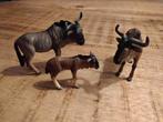 Schleich gnoe familie, wildebeest., Verzamelen, Dierenverzamelingen, Ophalen of Verzenden, Zo goed als nieuw, Paard, Beeldje of Figuurtje