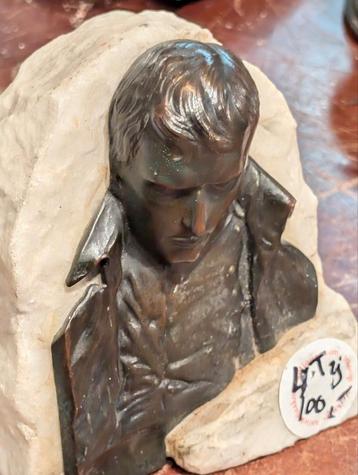 Antieke buste brons marmer Napoleon. 12 cm hoog. €100 beschikbaar voor biedingen