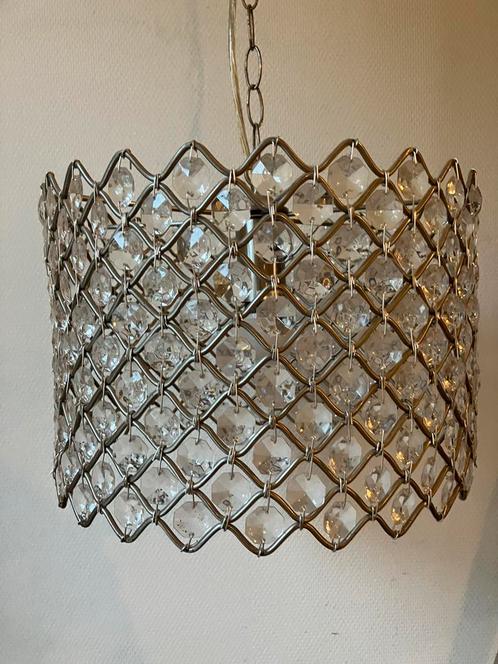 Lamp glas metaal kristal hanglamp disco diamant kroonluchter, Huis en Inrichting, Lampen | Hanglampen, Zo goed als nieuw, 75 cm of meer