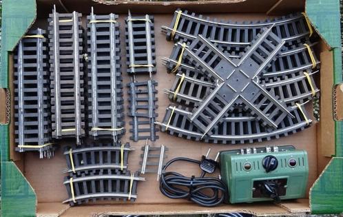 Fleischmann rails 0-spoor jaren '50 - en transformator, Hobby en Vrije tijd, Modeltreinen | Overige schalen, Gebruikt, Rails, Gelijkstroom