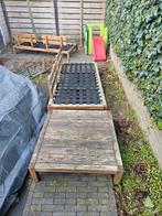 Gratis ophalen houten tuinbank / loungebank, Tuin en Terras, Ligbedden, Ophalen, Gebruikt, Hout