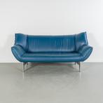 1x Leolux Tango 3-zits/223cm Bank Turquoise Leer - Gepolijst, Huis en Inrichting, Niet ingevuld, Gebruikt, Niet ingevuld, Driepersoons