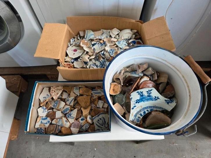 Mooie verzameling scherven en antiek aardewerk, Antiek en Kunst, Antiek | Keramiek en Aardewerk, Ophalen of Verzenden