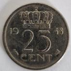 Nederland 1948 - 25 cent - Juliana, Postzegels en Munten, Munten | Nederland, Ophalen of Verzenden, Koningin Juliana, 25 cent