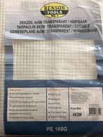 Dekzeil 4x5m transparant gewapend. (160gram/m²), Eddiys, Espel, Nieuw, Info@eddiys.eu