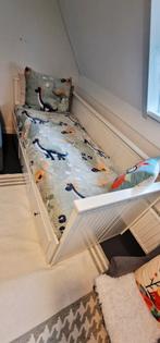 Ikea Hemnes Bedbank met 3 lades, wit, 80x200 cm met matras, Ophalen, Eenpersoons, Wit, Zo goed als nieuw