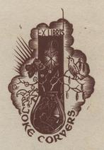 0593 Ex Libris Nederland : Harry Corvers, 1945, Antiek en Kunst, Kunst | Etsen en Gravures, Verzenden