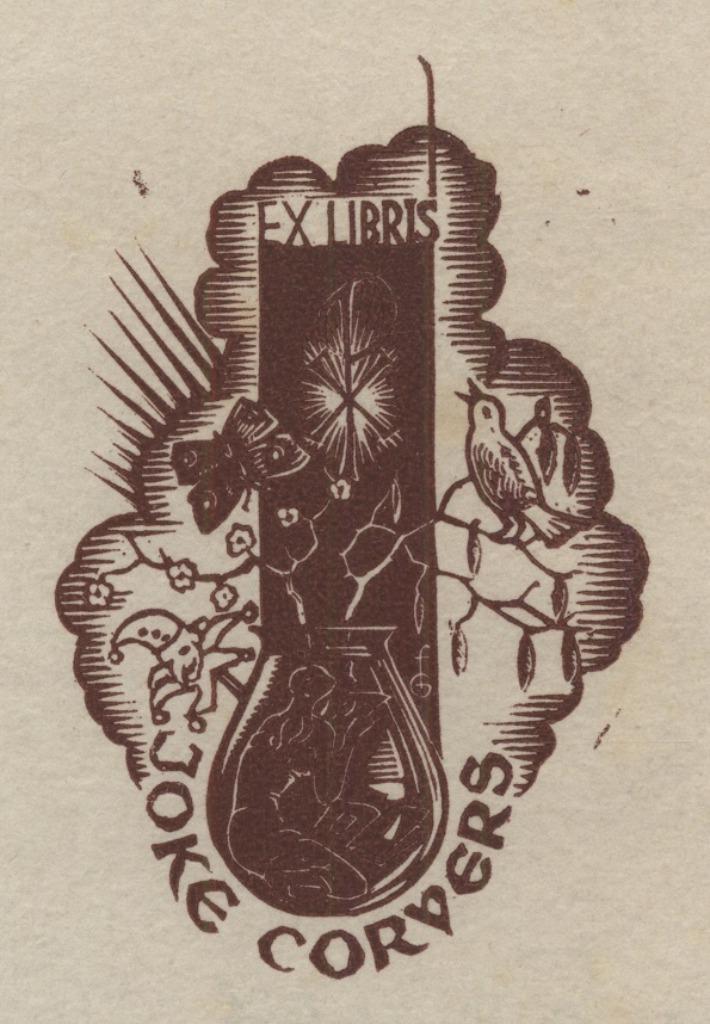 0593 Ex Libris Nederland : Harry Corvers, 1945, Antiek en Kunst, Kunst | Etsen en Gravures, Verzenden