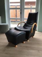 Zwarte fauteuil(punta) met hocker, Ophalen, Overige materialen, Gebruikt, Minder dan 75 cm