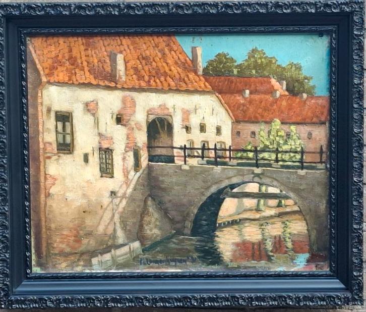 Den Bosch, Dieze. M.Langenhuysen. * Zie tekst., Antiek en Kunst, Kunst | Schilderijen | Klassiek, Ophalen