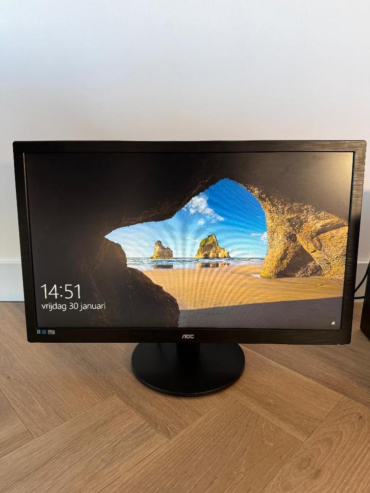 Monitor (AOC E2770SH), Computers en Software, Monitoren, Zo goed als nieuw, 60 Hz of minder, DVI, HDMI, VGA, Gaming, Ingebouwde speakers