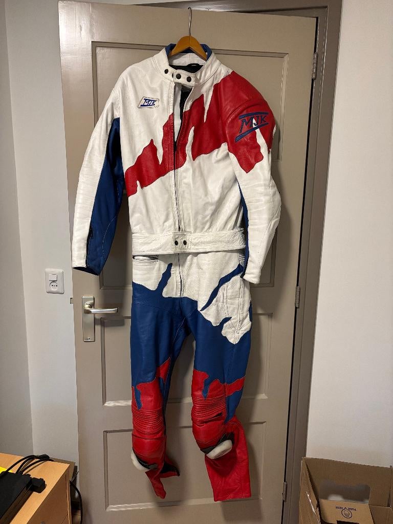 MJK vintage tweedelig motorpak, Motoren, Kleding | Motorkleding, Overige merken, Ophalen of Verzenden, Tweedehands, Heren