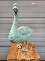 Brons kunstwerk van een Gans tuinbeeld beeld standbeeld, Tuin en Terras, Tuinbeelden, Verzenden, Zo goed als nieuw, Metaal, Dierenbeeld