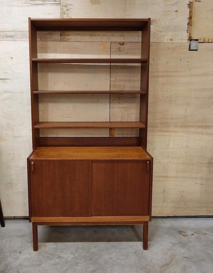 vintage boekenkast zweedse wandkast Bodafors kast teak, Verzamelen, Retro, Huis en Inrichting, Ophalen of Verzenden