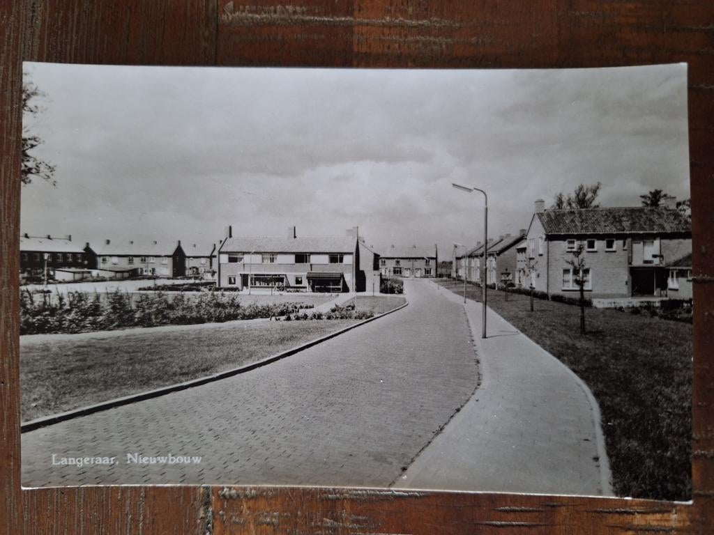 Fotokaart Langeraar - Nieuwbouw, Verzamelen, Ophalen of Verzenden, 1960 tot 1980, Ongelopen, Zuid-Holland