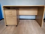 Bureau (licht eiken fineer) MET ladeblok, Huis en Inrichting, Bureaus, Ophalen, Gebruikt