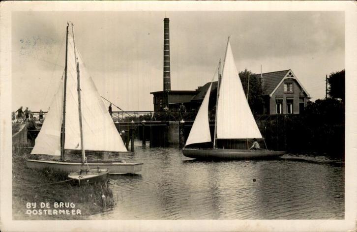 Oostermeer - Brug - Fotokaart, Verzamelen, Ansichtkaarten | Nederland, Gelopen, Friesland, 1920 tot 1940, Ophalen of Verzenden
