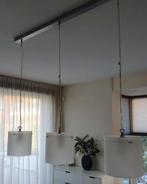 Hanglamp, 3 lampen van melkglas, Gebruikt, Glas, 50 tot 75 cm, Ophalen