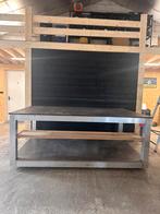 Hele mooie grote werkbank werktafel aluminium met wielen, Doe-het-zelf en Verbouw, Werkbanken, Ophalen, Gebruikt