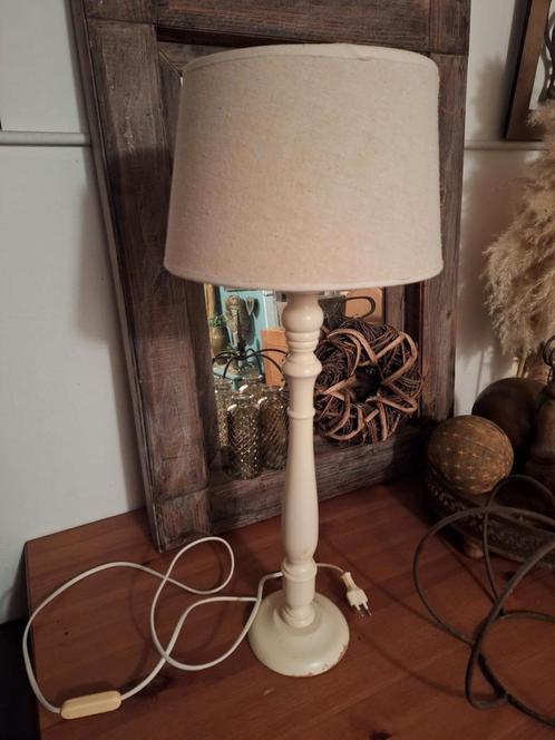 Schemerlamp staande lamp hout met kap, Huis en Inrichting, Lampen | Tafellampen, Gebruikt, Hout, Ophalen of Verzenden