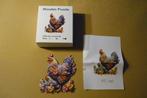 Houten puzzel (S) ''HAAN met KIP en KUIKENS'' + poster 83 st, Ophalen of Verzenden, Minder dan 500 stukjes, Zo goed als nieuw
