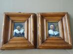 Miniatuur schilderij naar Frans Hals 24x27cm Italië 1960 set, Ophalen of Verzenden