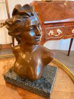 Antieke bronze buste gesigneerd, Antiek en Kunst, Ophalen