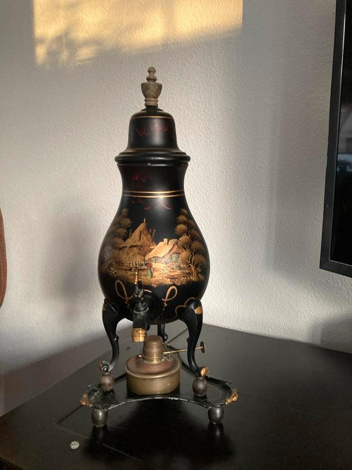 Antieke Streekkoffiepot met Oliepitten, Antiek en Kunst, Antiek | Lampen, Ophalen of Verzenden