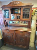 Prachtige Antieke Buffetkast met facet glas, Huis en Inrichting, Kasten | Buffetkasten, Ophalen, Gebruikt, 100 tot 150 cm, Eikenhout