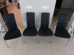 Stoelen Eetkamerstoelen 4 stuks zwart, Huis en Inrichting, Ophalen, Gebruikt, Zwart, Metaal
