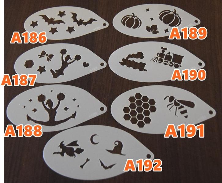 schminksjablonen 1,25pst heel veel soorten NIEUW, Hobby en Vrije tijd, Feestartikelen, Nieuw, Schmink, Overige, Ophalen of Verzenden