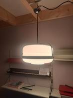 Vintage opaline / chroom hanglamp, Vintage design, Ophalen of Verzenden, Zo goed als nieuw, Glas