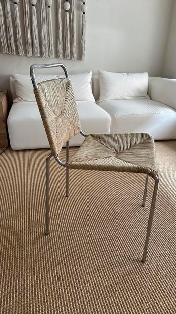 Vintage eetkamerstoelen – set van 4 – rattan & chroom beschikbaar voor biedingen